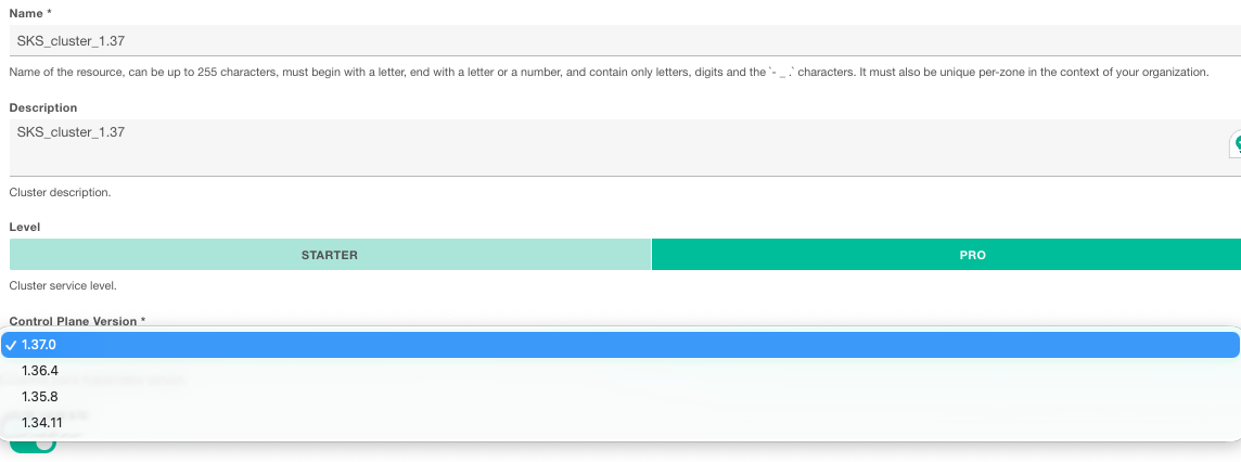 Kubernetes 1.37 available as an SKS control plane version